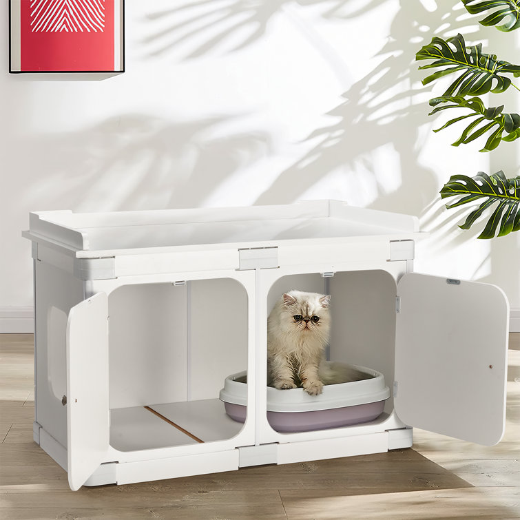 Trixie pet wooden cat home and litter box white hotsell